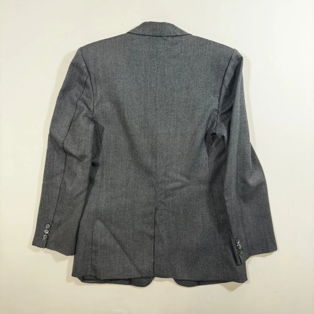 Dormeuil Custom 3-Piece Suit Gray S 35 Birdseye Groom Prom Wedding Formal Blazer
